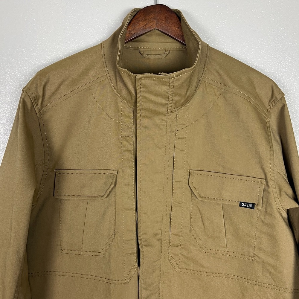 5.11 Tactical Watch Jacket Mens Medium Khaki Pockets Flex-Tac Canvas Outdoor M - Picture 3 of 16